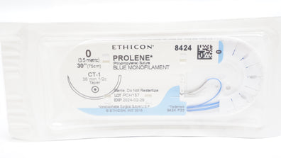 Ethicon 8424 0 PROLENE Polypropylene Stre CT-1, 36mm 1/2c Taper, 30inch (x)